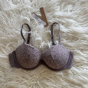 Skims Fits Everybody Lace Push-Up Demi Bra Zinc Multi Size 34B